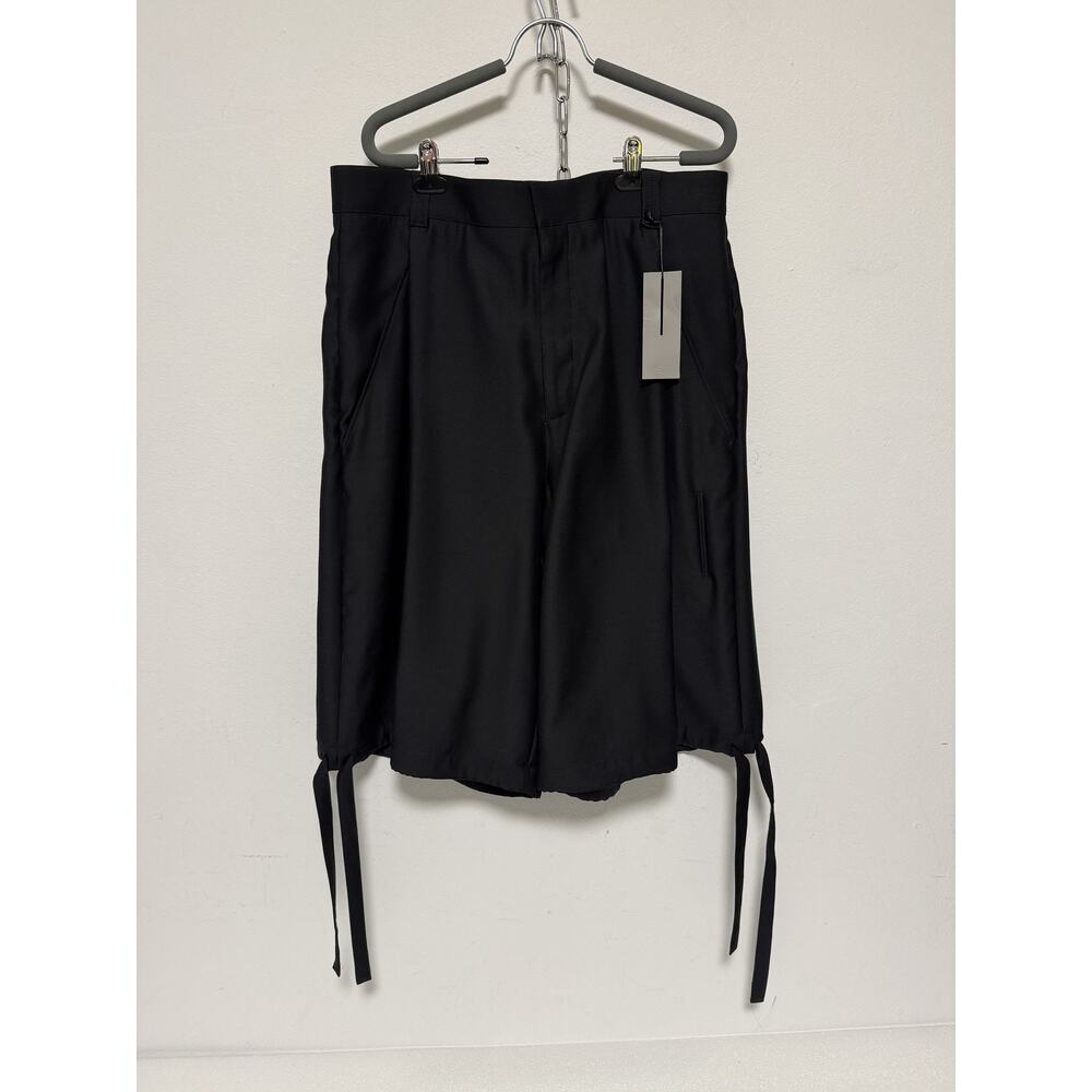 Dior Shorts Mens 50 Black Virgin Wool Silk Blend Drawstring Designer Italy